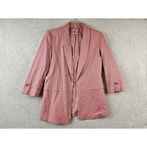 Anne Klein Women’s Linen Blend Blazer Pink Size S